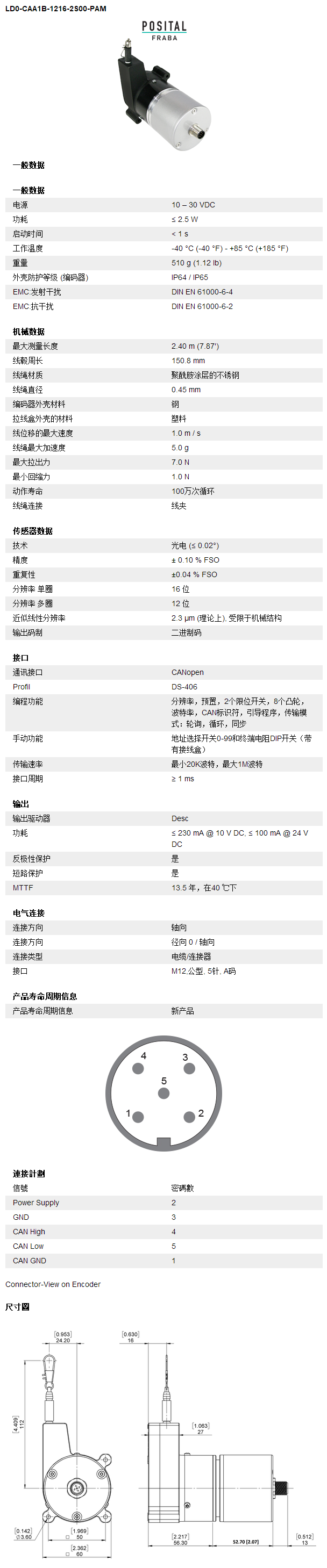經濟型線性傳感器，塑料外殼